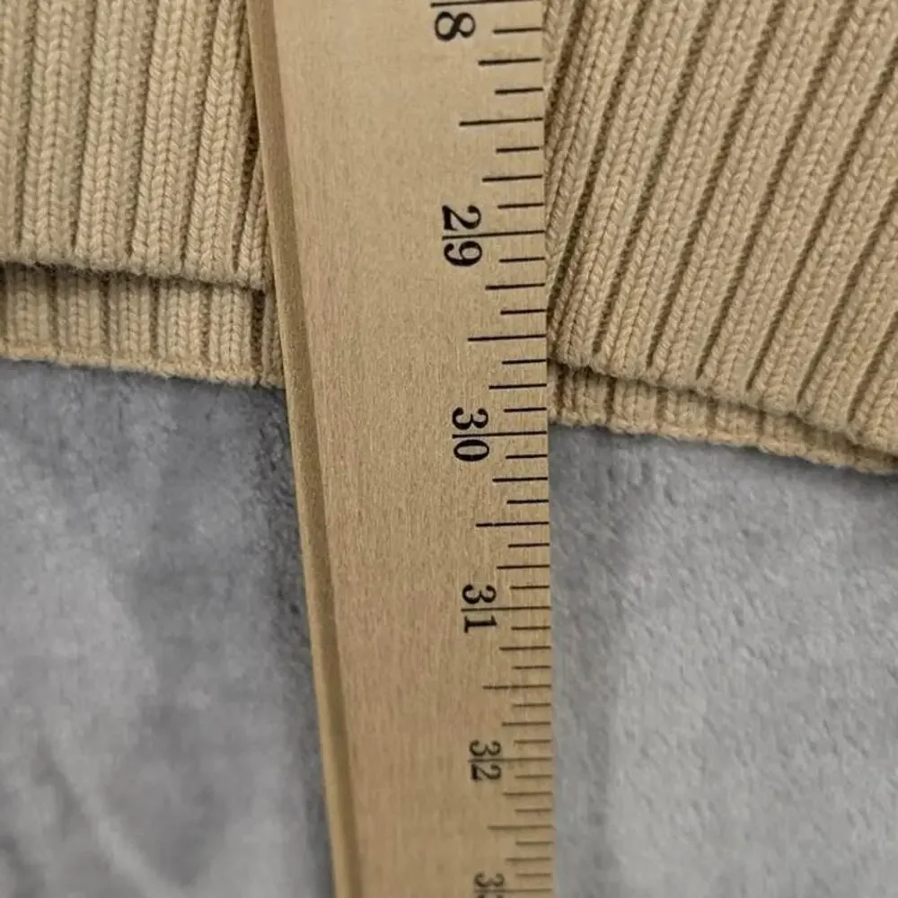 Vintage Tommy Hilfiger Sweater Mens XXL Beige Cable Knit Long Sleeve Crew Neck